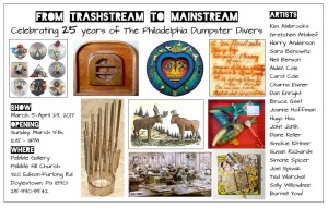 invitation for Dumpster Diver exhibit trash stream to main stream