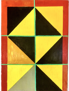 encaustic painting by Philadelphia dumpster Diver Ted Warchal